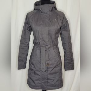 The North Face Womens HyVent  Hidden Zipper Hooded Belted Long Coat - Size XS